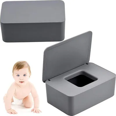 Immagine prodotto di Contenitore per tovaglioli di carta grigio con coperchio, 2 pezzi