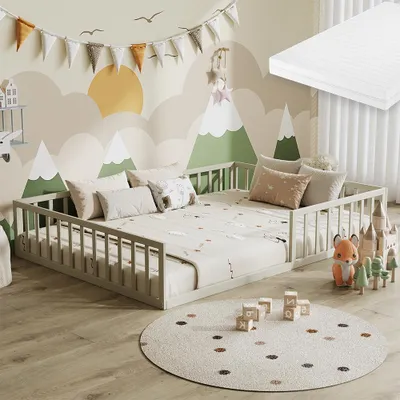Immagine prodotto di Letto per bambini Vitalispa Minno Grigio 140x200 con materasso, Model 57761
