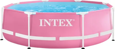 Produktbild von INTEX 28292GN - Pink Metal Frame Pool (244x76cm) inkl. Filterpumpe Swimmingpool Planschbecken