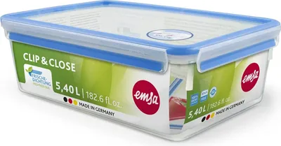 Produktbild von emsa Frischhaltedose CLIP & CLOSE 5,50 Liter transparent / blau