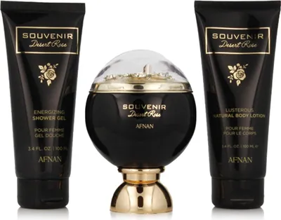 Immagine prodotto di Afnan - Set regalo Souvenir Desert Rose EDP 100 ml, gel doccia 100 ml e lozione corpo 100 ml 100ml