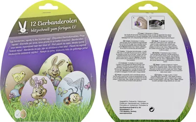 Produktbild von Ostereier-Banderolen bunt mit Ostermotiven 12 Stück