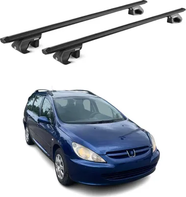 Produktbild von Dachträger Gepäckträger für Peugeot 307 Wagon 2002-2008 Alu Schwarz 2 tlg ABE
