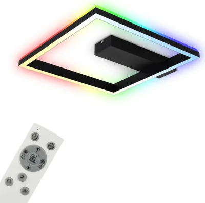 Produktbild von Briloner Leuchten FRAME BACK - Wand-& Deckenleuchte - 3736015 - Inkl. Fernbedienung - CCT Farbtemperatursteuerung - RGB Farbwechsel - RGB Backlight - 57 x 48 x 8,5 cm