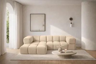 Produktbild von Kaiser Möbel Ecksofa L-Form Averro, stoff Bluvel, Creme, Links