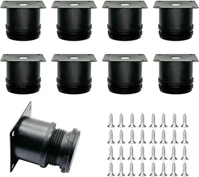 Produktbild von Famanu Möbelbeine verstellbar, schwarz - Höhe 5 cm, Ø 5 cm, Edelstahl