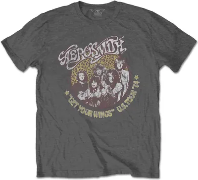 Obrázek produktu pro Aerosmith Cheetah Print Charcoal Grey M Tričko