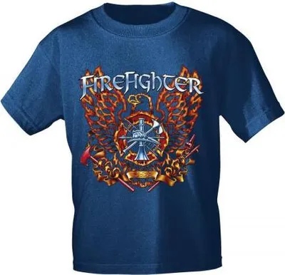 Produktbild von T-Shirt mit Print - Feuerwehr - 10592 Gr. S-2XL - versch. Farben zur Wahl Color - Navy Größe - M