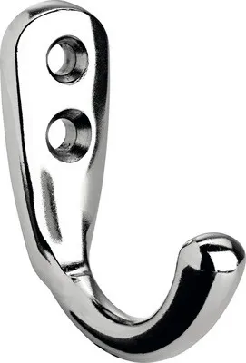 Produktbild von Garderobenhaken 1 Haken Zinkdruckguss edelstahlfinish LxBxH 48/19/54 mm