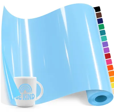 Productafbeelding van Zelfklevende vinylfolie - Plotterfolie voor knutselwerkjes - babyblauw