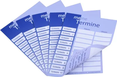 Produktbild von Patienten Terminkarten DIN A7, Terminzettel 400 Stück, für Ärzte, Physiotherapeuten, Heilpraktiker, Nagelstudios und im Wellnessbereich, neutral