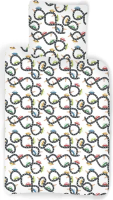 Immagine prodotto di Biancheria da letto per bambini con auto da corsa 100 x 135 cm 100% cotone