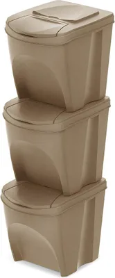 Image de Sada 3 odpadkových košů SORTIBOX ECO WOOD objem: 3x25 l, barva: naturo ECO