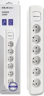 Immagine prodotto di Qoltec Ciabatta multipla a 6 prese, 1,8 m, bianca