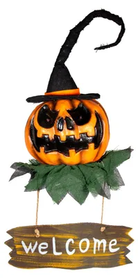 Produktbild von Halloween Kürbis mit Leuchtaugen Welcome Display 52 cm