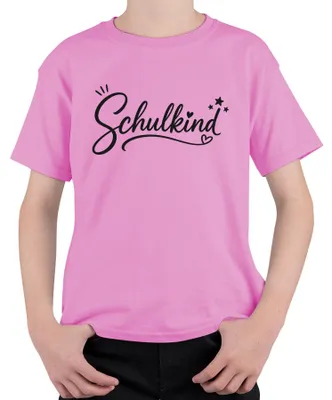Immagine prodotto di Maglietta per bambini, colore rosa, taglia 104, ideale per il primo giorno di scuola, regalo per bambini che entrano nella prima elementare
