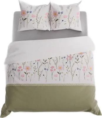 Immagine prodotto di Biancheria da letto, cotone sateen, alta qualità 200x220 Fable Green, fiori