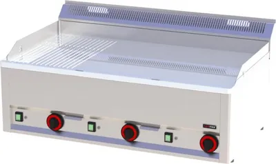 Produktbild von KBS Elektro-Grillplatte 3 Heizzonen Grillfläche glatt/gerillt 990x600x290 mm