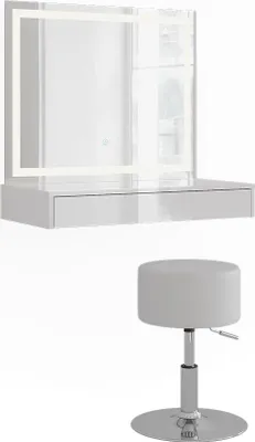 Zdjęcie produktu dla Stół do toalety Vicco Sherry Biały/Biały wysoki połysk 80 cm 3 części, Model 57731