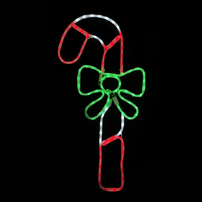 Produktbild von ACA Beleuchtete Weihnachtsdekoration Zuckerstange, 120 LEDs, 5 m Ständer, mehrfarbig, IP65, 45 x 90 cm, 1,5 m Netzkabel, X081203528