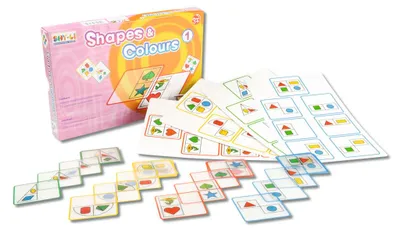 Produktbild von Lernspiel Farben und Formen erkennen Set 1 mit 4 Vorlagen und 24 Karten