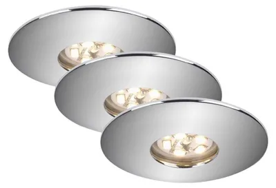 Produktbild von 3 x Briloner LED Einbauleuchte rund Chrom IP44 3x 1,8W 150lm warmweiß 3000K 110°