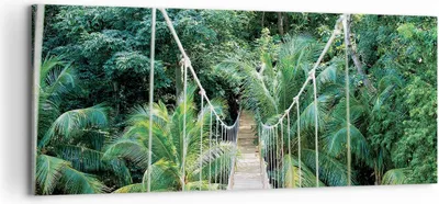 Produktbild von Bild auf Leinwand - Leinwandbild - Einteilig - Tropen Dschungel Brücke - 100x40cm - Wand Bild - Wanddeko - Wandbilder - Leinwanddruck - Bilder - Wanddekoration - Leinwand bilder - AB100x40-4963