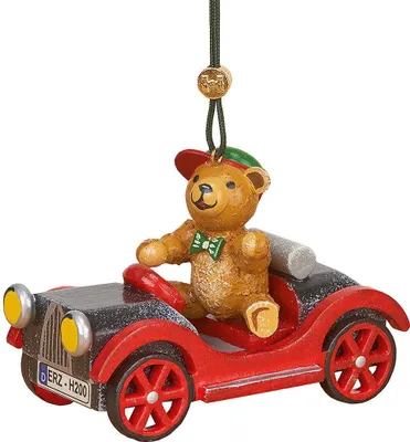 Produktbild von Christbaumschmuck Auto mit Teddy (5cm) von Hubrig Volkskunst