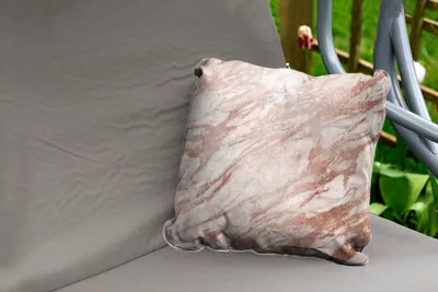 Produktbild von MuchoWow® Outdoor Kissen - Marmor - Rose - Gold - Rosa - 45x45 cm - Wetterfest - Lounge Kissen - Fotokissen - Dekoratives Kissen
