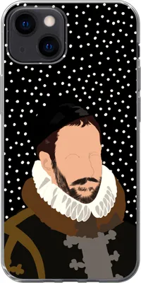 Produktbild von MuchoWow® Handyhülle Schutzhülle Hülle für Telefoonhoesje iPhone 13 Alte Meister - Wilhelm von Oranien - Dots - Schwarz Silikon Softcase Handy Hülle - Karteninhaber