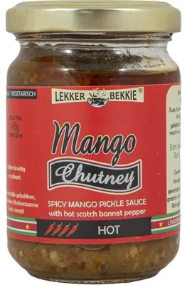 Obrázok produktu pre Lekker Bekkie Mango chutney 145 g – ovocné a pikantné, ideálne ako dip a príloha