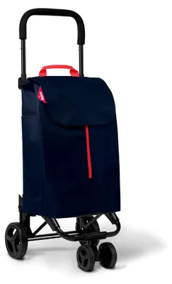 Produktbild von Carello Einkäufe New Twin 4 Rollen, Beutel aus Polyester mit Kordelzug, ermöglicht einen einfachen Transport, Blau