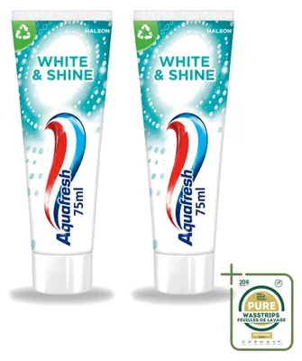 Productafbeelding van 2 x Aquafresh White & Shine tandpasta - 75 ml - Voordeelverpakking - 2 stuks