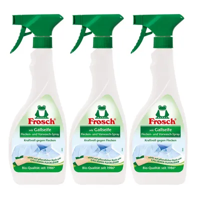 Produktbild von 3x Frosch wie Gallseife Fleck-Entferner und Vorwasch Spray 500 ml Sprühflasche