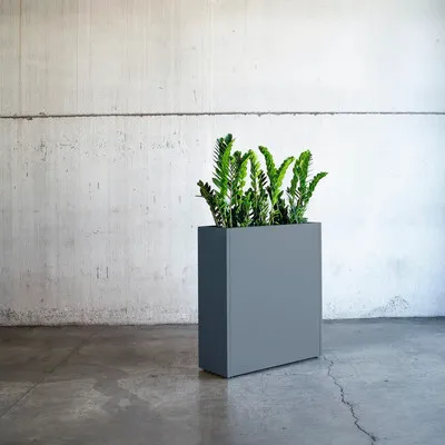 Obrázok produktu pre Herstera kovový kvetináč, kvetinový box, vyvýšený záhon, úzky antracit 100 x 40 x 115 cm (D x Š x V)