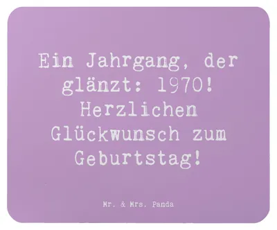 Produktbild von Mr. & Mrs. Panda Mousepad Spruch 1970 Geburtstag - Lavendeltraum - Geschenk, Jubiläum, Geburtstagsgeschenk, Mouse Pad, laptop, mousematte, Mauspad, Geburtsjahr, Alter