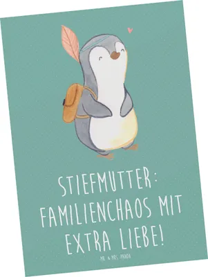 Produktbild von Mr. & Mrs. Panda Postkarte Stiefmutter Liebe - Meeresbrise - Geschenk, Fotokarte, Beziehung, Grußkarte, Geschenke, Verwandte, Weisheit, Geburtstage, Ansichtskarten