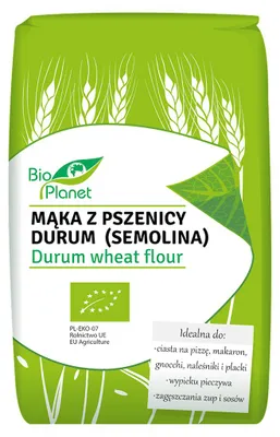 MĄKA Z PSZENICY DURUM (SEMOLINA) BIO 500 g - BIO PLANET