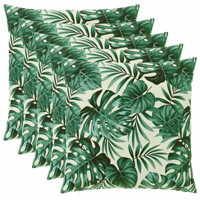 Obrázok produktu pre vidaXL Vankúšový poťah, 6 kusov, vzor listov, 60 x 60 cm, polyester