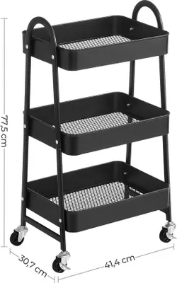 Productafbeelding van Serveerwagen met 3 plateaus - Keukenwagen