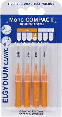 Obrázek produktu pro Elgydium, Clinic Mono Compact 3, Pomaraczowa Szczoteczka midzyzbowa, 4 sztuki