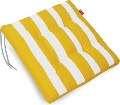 Produktbild von Herlag Hockerauflage für Gartenhocker Mia Gelb-Gestreift 50x50x5cm Stuhlkissen Streifenmotiv