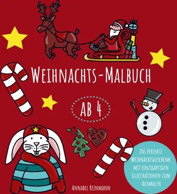 Produktbild von Malbuch für Kinder ab 4 Jahren mit Weihnachtsmotiven zur Förderung von Feinmotorik und Konzentration