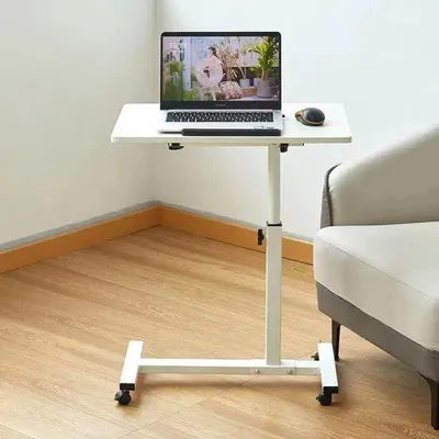 Immagine prodotto di Scrivania regolabile per laptop con ruote girevoli a 360°, nera
