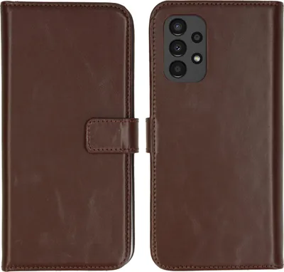 Image de Selencia Bibliothèque en cuir véritable pour le Samsung Galaxy A13 (4G) - Marron