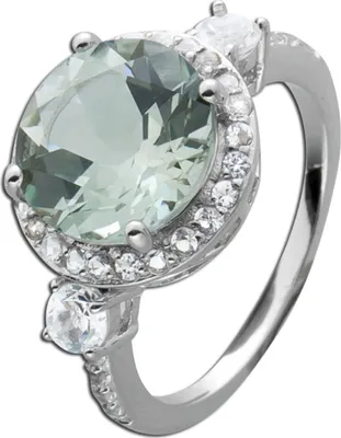 Produktbild von Topas Ring Silber 925 hellgrüner Amethyst Edelstein 16