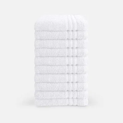 Produktbild von Unyqoos® Handtuch-Set (10 Stück) 50×100 cm – 100% Baumwolle, 500 g/m², Hotelqualität, weich & saugfähig, Weiß, für Bad & Küche