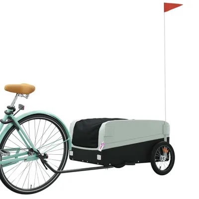 Produktbild von Cloris Designermöbel Fahrradanhänger Schwarz und Grau 45 kg Eisen - 2026Neu737549 - Fahrradanhänger