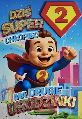 Zdjęcie produktu dla Karnet Urodziny 2 chłopiec - Superbohater - YEKU