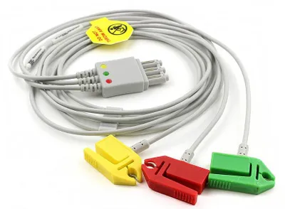 Produktbild von EKG Kabel 3-adrig mit Clip für Philips (M1672A)